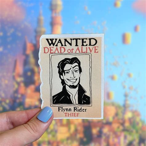 Flynn Rider Wanted Poster Sticker Rapunzel Tangled Etsy