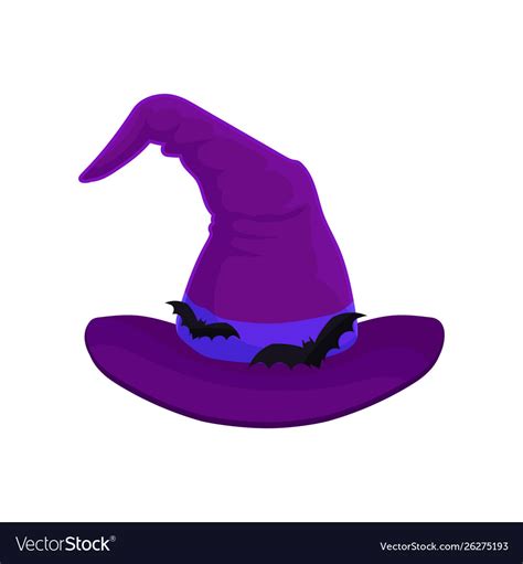 Purple wizard hat on white Royalty Free Vector Image