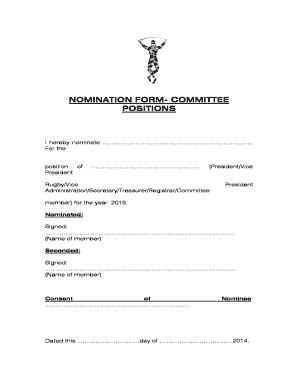 Fillable Online Nomination Form Committee Positions Fax Email Print