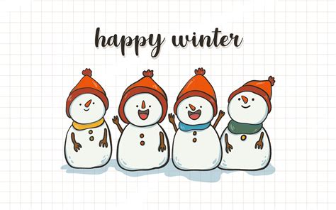 Snowman Happy Winter Graphic By Pinkky · Creative Fabrica