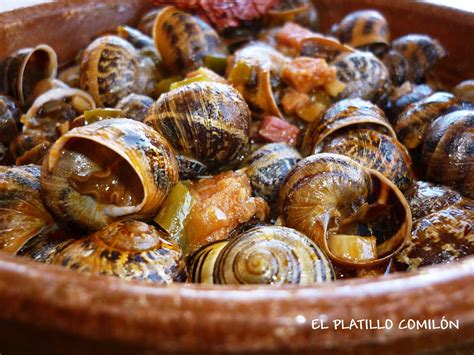 Caracoles en salsa con jamón y chorizo El Platillo Comilón