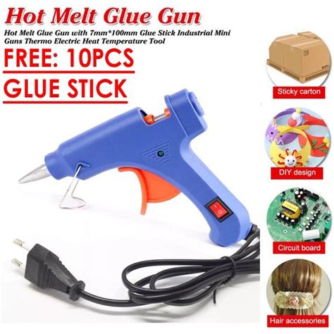 W Hot Melt Glue Gun With Mm Glue Sticks Industrial Mini Guns Thermo Electric Heat Repair