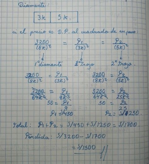 El precio de los diamantes varía proporcionalmente con el cuadrado de