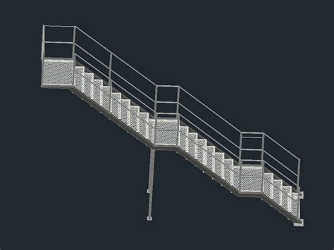 Escada Met Lica D Em Autocad Baixar Cad Kb Bibliocad