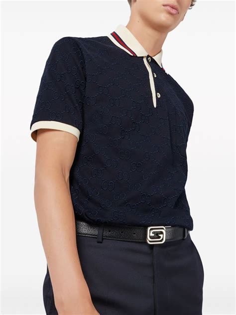 Gucci Gg Embroidered Cotton Polo Shirt Farfetch