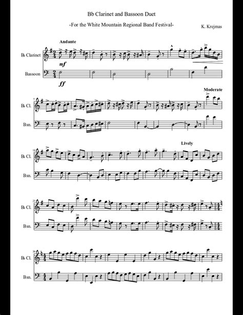 Clarinet And Bassoon Duet Sheet Music Download Free In Pdf Or Midi