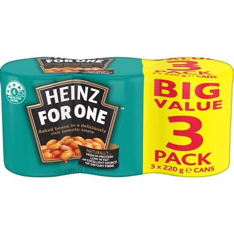 Heinz Beanz Baked Beans In Tomato Sauce Multipack 220g X3 Pack Woolworths