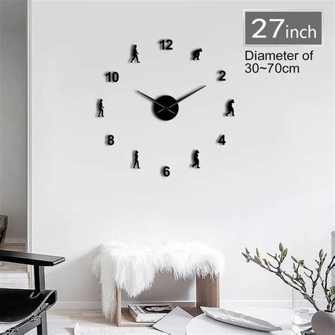 Frameless Theory Of Human Evolution D Diy Wall Art Clock Simple Self