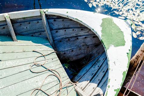 Old Fishing Wooden Rowboat Stock Image Image Of Locations 45453267