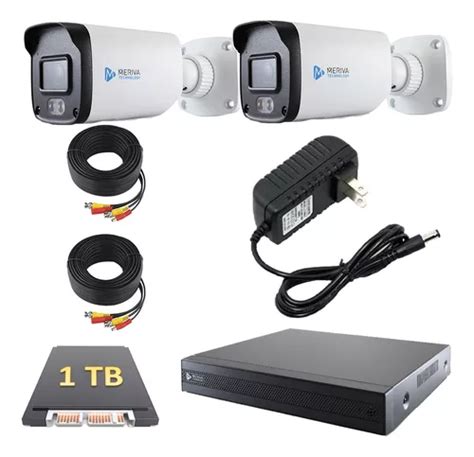 Kit 4x2 Meriva 2 Cámaras Bala Full Color 2 Mp Dvr 1tb