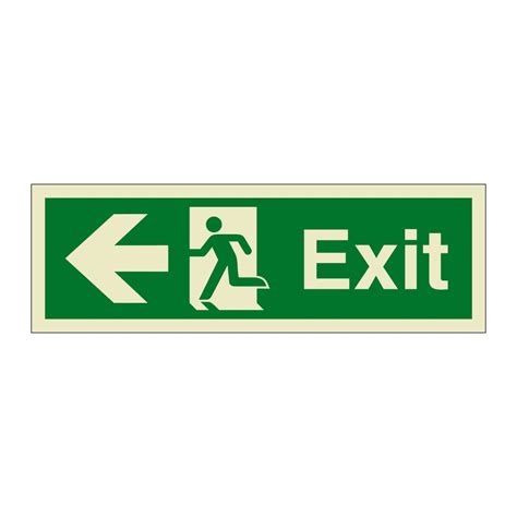 Exit Running Man With Arrow Left Marine Sign British Safety Signs