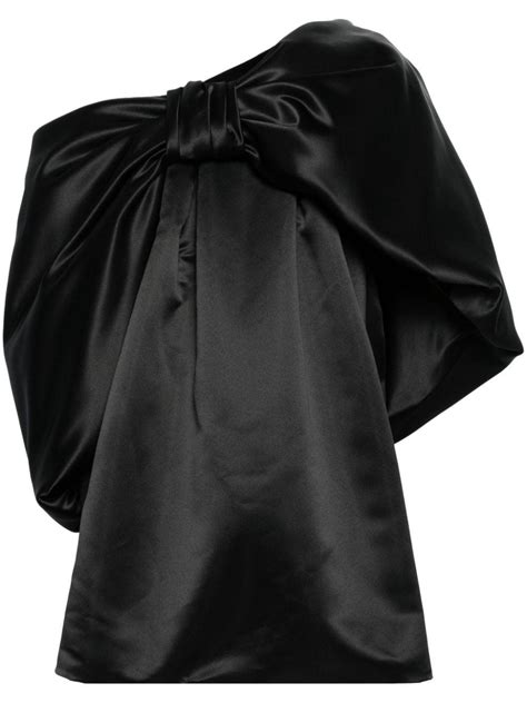 Simone Rocha Oversize Bow Satin Minidress In Black Lyst