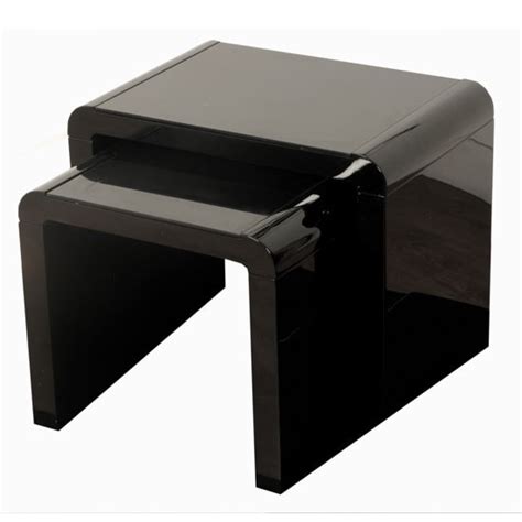 Norset Modern Set Of 2 Nesting Tables In Black Gloss Furniture In Fashion