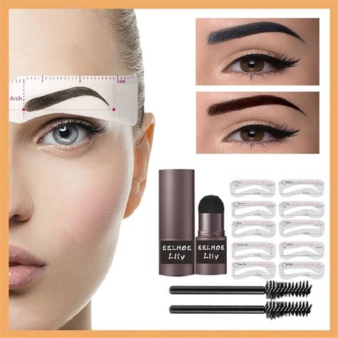 2023 One Step Eyebrow Stamp Shaping Kit Set Makeup Brow Pen Waterproof