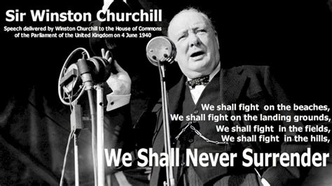 Sir Winston Churchill Speach 1940 We Shall Never Surrender Youtube