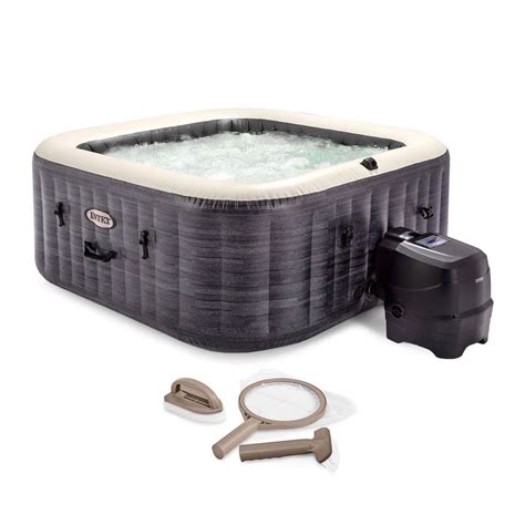 Intex PureSpa Plus 4 Person Inflatable Square Hot Tub Spa With