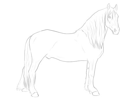 Friesian Lineart Commission By Leeyakuchuk On Deviantart