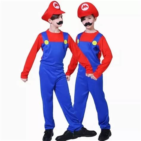 Disfraz Mario Bross Cosplay Niño Luigi Superheroe Juegos Super Mario