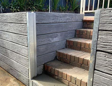 Malibu Woodgrain Charcoal Concrete Sleepers Concrete Sleepers Melbourne