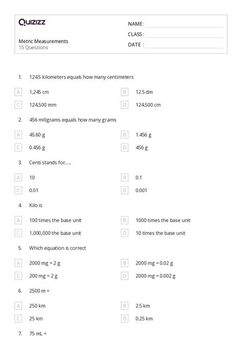 Free Fifth Grade Measurement Worksheet Download Free Fifth Grade