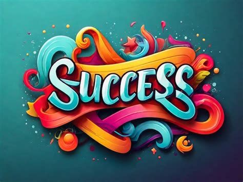 Premium Photo Success Creative Word Text With Handwritten Rainbow