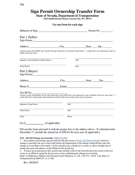 Form 764 Fill Out Sign Online And Download Fillable Pdf Nevada