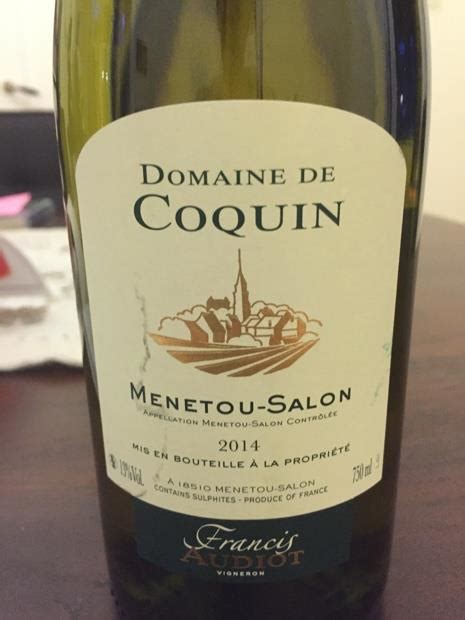 2018 Domaine De Coquin Menetou Salon France Loire Valley Upper Loire