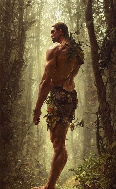 Krea Ai Keeper Of The Forest Rugged Handsome Male Deta