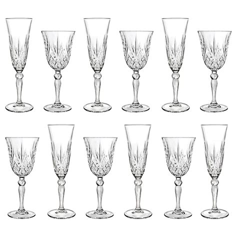 Rcr Crystal Melodia White Wine Glasses And Champagne Flutes Set 12pc