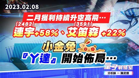 【量子戰情室】陳武傑 0208 二月獲利持續升空高飛2482連宇58、3591艾笛森 22；小金兔 『丫達』開始佈局 Youtube