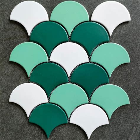 Jual Mosaic Singres Type Prasiolite Scale Motif Unik Warna Hijau Kota