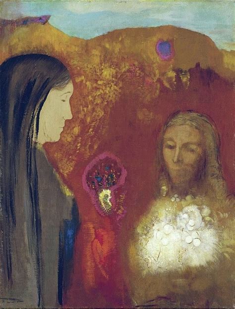 Christ And Samaritan Woman By Odilon Redon 1840 1916 Painting By