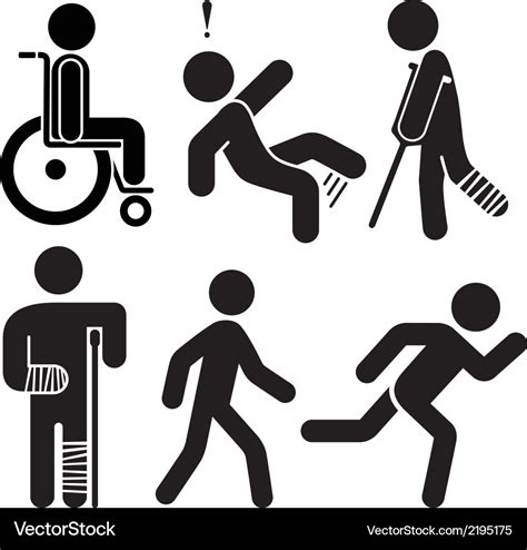 Injured Stick Figures Royalty Free Vector Image