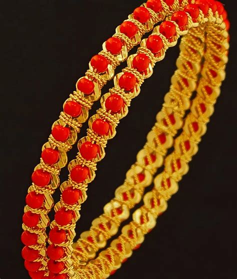 Buy Coral Gold Bangles Design One Gram Gold Pavalam Valayal Designs Online