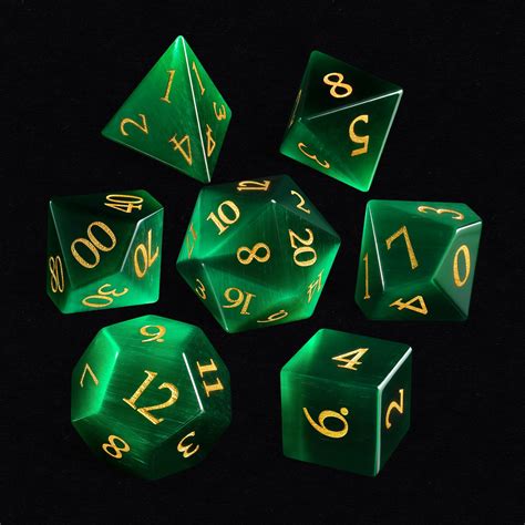Green Stone Dnd Dice Set Cats Eye Stone Dice Set Picture Jasper