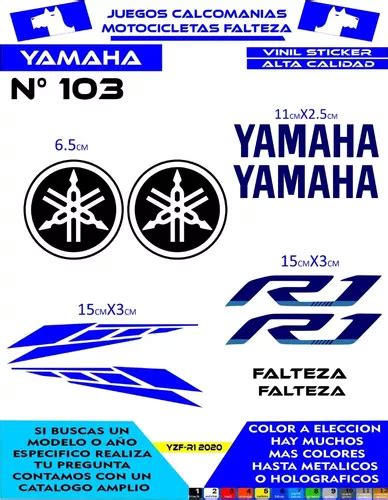 Calcomanias Yamaha R1 Kit De Stickers Para Moto Reflejante En Venta En