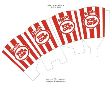 Vintage Popcorn Box Template