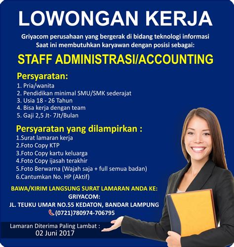 Contoh Lowongan Pekerjaan Admin Perumperindo Co Id