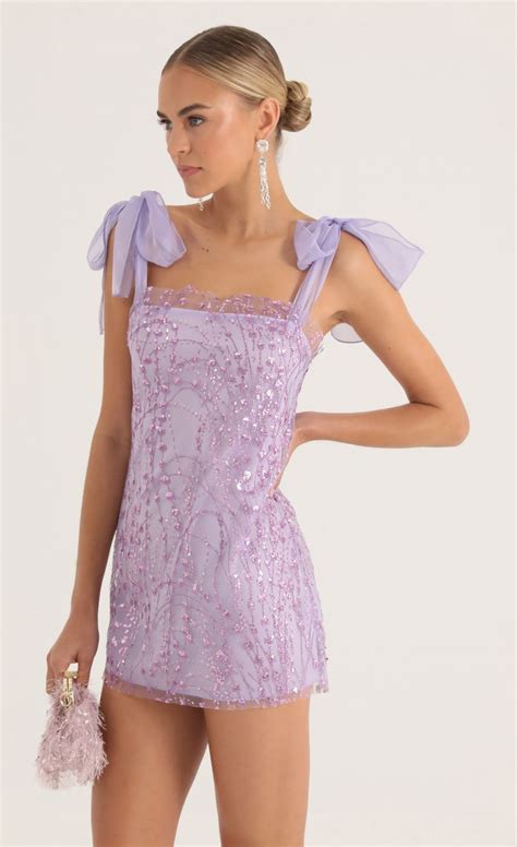 Mariama Tulle Sequin Mini Dress In Purple Lucy In The Sky