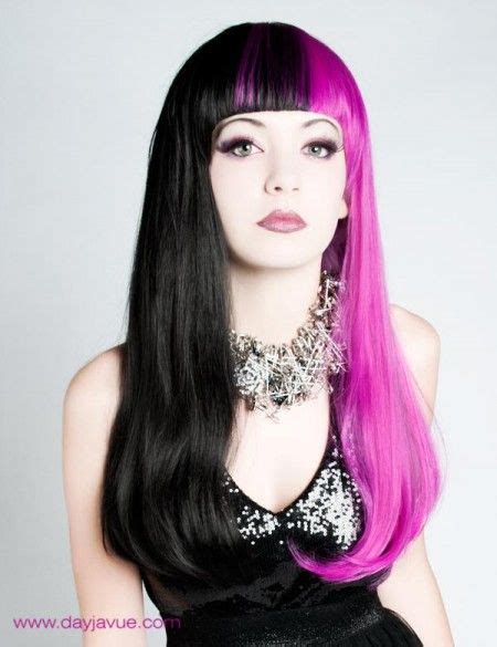 Half Pink Half Black Split Down The Middle Color Pinterest Hair Hair Color And Hair Styles