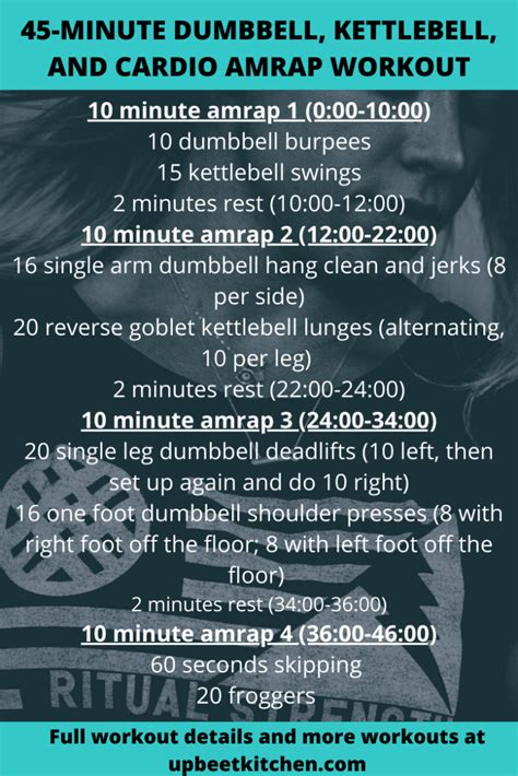 45 Minute Dumbbell Kettlebell And Cardio Amrap Amrap Workout