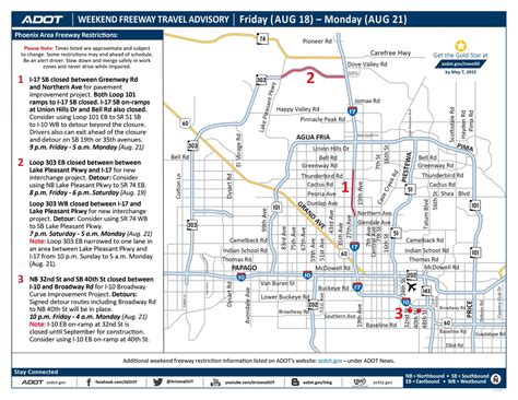 Plan Ahead Phoenix Area Highway Closures Planned This Weekend