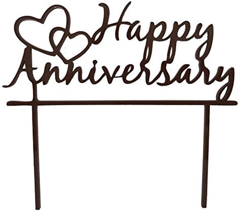 Insanitiez Acrylic Happy Anniversary Cake Topper Brown 13x10x0 3 Cm