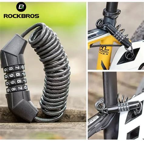 Rockbros Lock For Bike Anti Theft Portable Cable Lock Mini Password