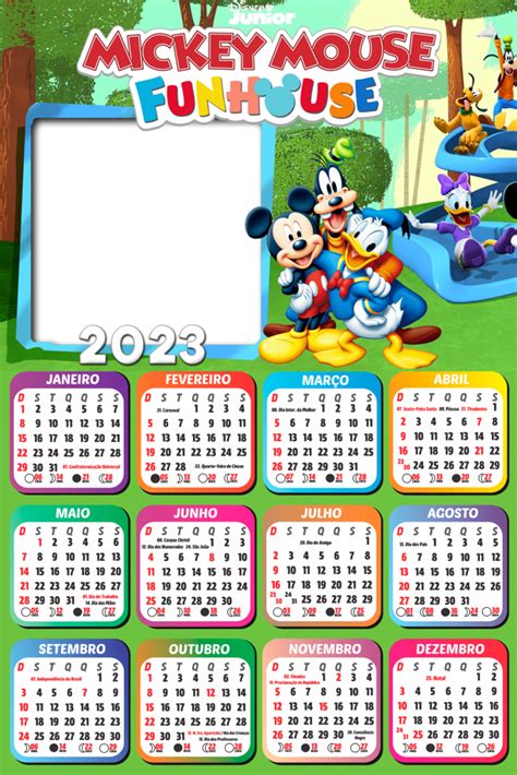 Mickey Mouse Funhouse Moldura Para Colagem De Fotos Em Calendário 2023