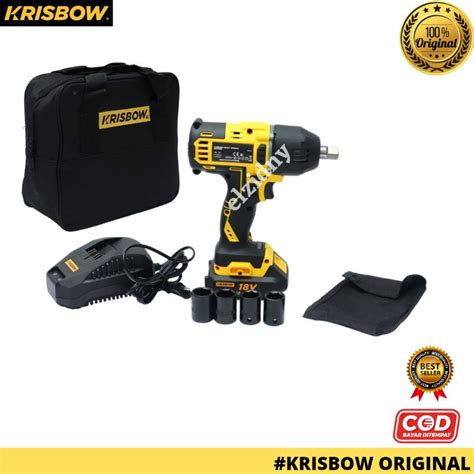 Jual Cordless Impact Wrench Krisbow V Mah Alat Pembuka Pengencang