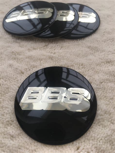 4 Pcs Set 70 Mm 2 74 Inch BBS Wheel Center Hub Caps Stickers Black