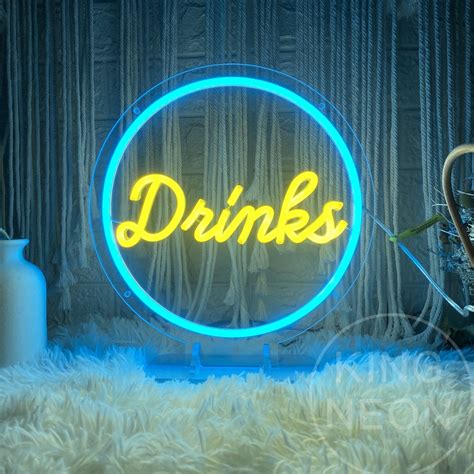 Drinks Neon Signcocktail Bar Led Light Signcustom Table Neon Etsy