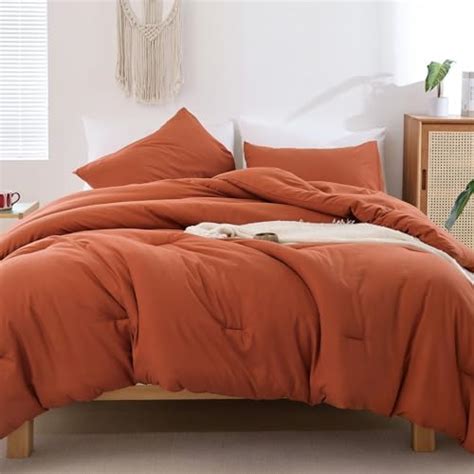 Amazon Bedsure Full Size Comforter Set Terracotta Comforter