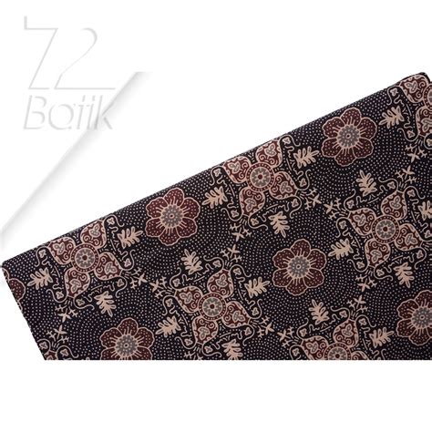 Jual Kain Batik Premium Bahan Katun Motif Kembang Nitik Warna Hitam